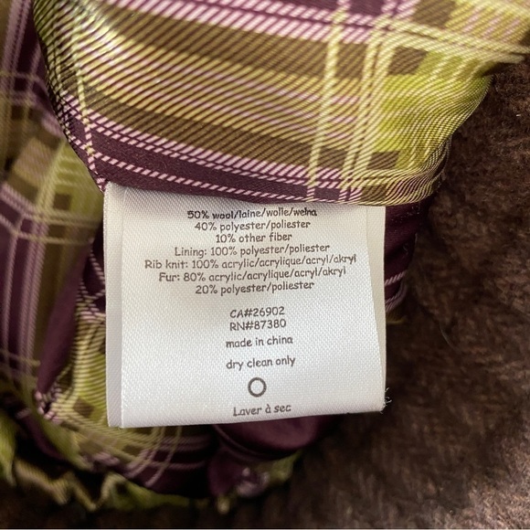 B by Burton Womens Brown Wool Blend 1/2 Zip Pullover Heavy Hooded Sz M - Picture 10 of 12